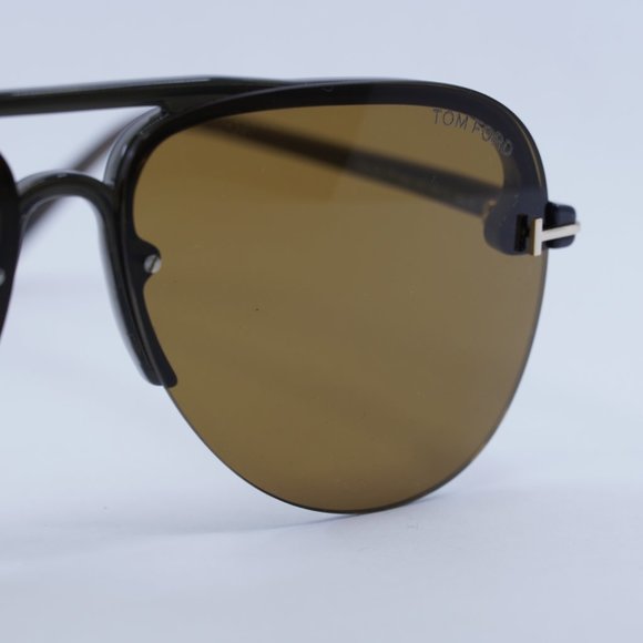 NEW TOM FORD TERRY 02 FT1004 51E MASTIC BROWN SUNGLASSES